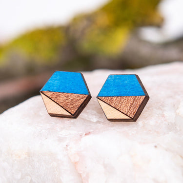 Orecchini in legno HOORAY Azul